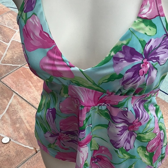 VENUS bikini tankini floral pastels size (4) put your own pads. Turquois… - Picture 7 of 12